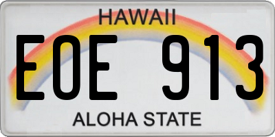 HI license plate EOE913