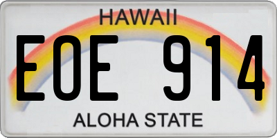 HI license plate EOE914