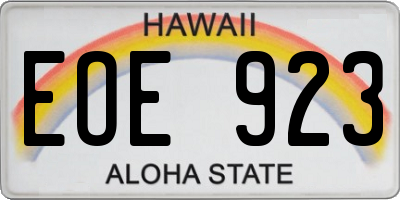 HI license plate EOE923