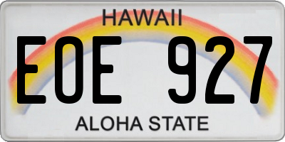 HI license plate EOE927