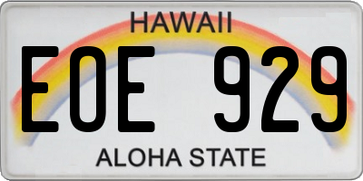 HI license plate EOE929