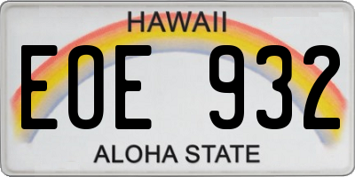 HI license plate EOE932