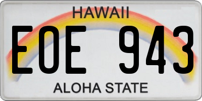 HI license plate EOE943