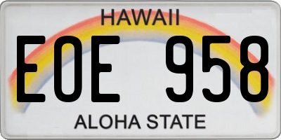 HI license plate EOE958