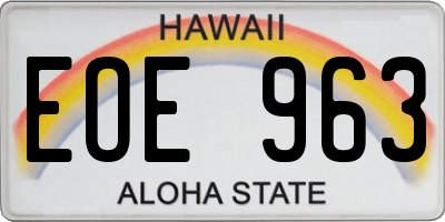 HI license plate EOE963