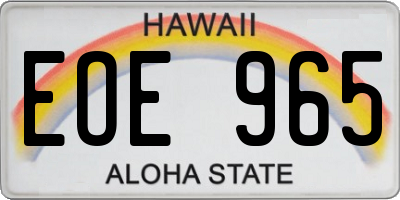 HI license plate EOE965