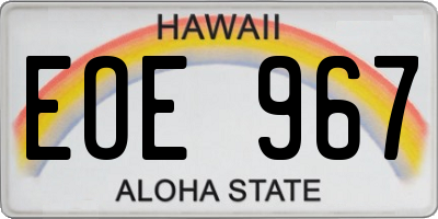 HI license plate EOE967