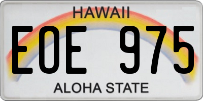 HI license plate EOE975