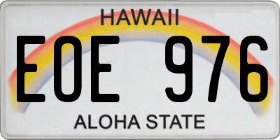 HI license plate EOE976