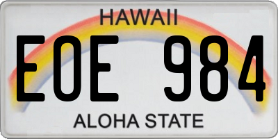 HI license plate EOE984
