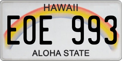 HI license plate EOE993