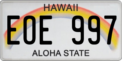 HI license plate EOE997