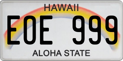 HI license plate EOE999