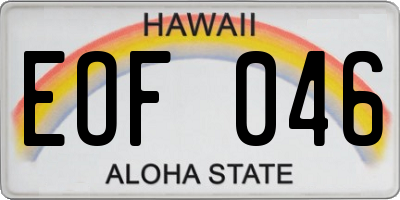 HI license plate EOF046