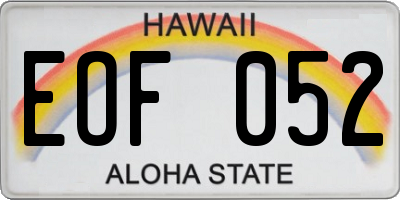 HI license plate EOF052