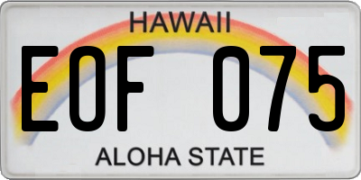 HI license plate EOF075