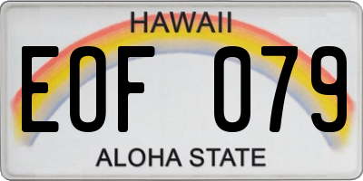 HI license plate EOF079