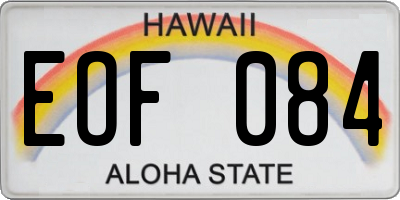 HI license plate EOF084