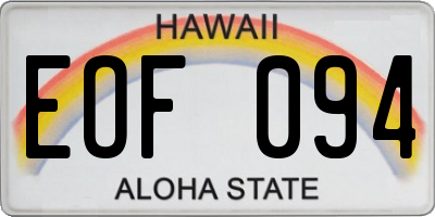 HI license plate EOF094