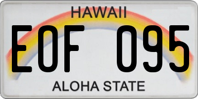 HI license plate EOF095