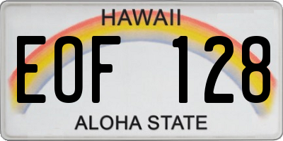 HI license plate EOF128
