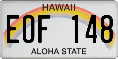 HI license plate EOF148