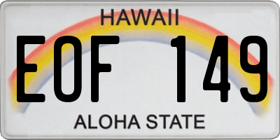 HI license plate EOF149