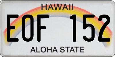 HI license plate EOF152