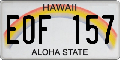 HI license plate EOF157