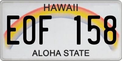 HI license plate EOF158