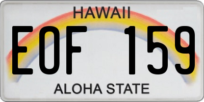 HI license plate EOF159