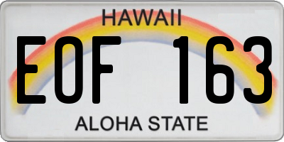 HI license plate EOF163