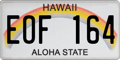 HI license plate EOF164