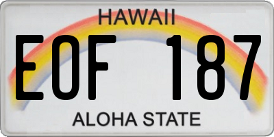 HI license plate EOF187