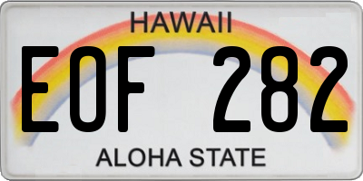 HI license plate EOF282
