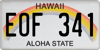 HI license plate EOF341
