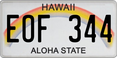 HI license plate EOF344