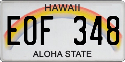 HI license plate EOF348