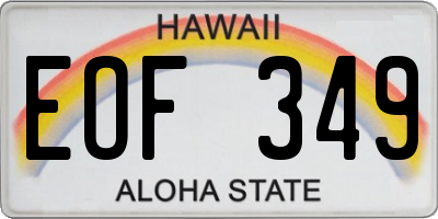 HI license plate EOF349