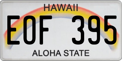 HI license plate EOF395