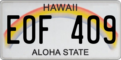 HI license plate EOF409