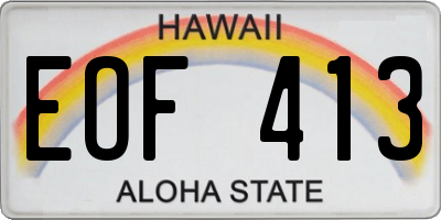 HI license plate EOF413