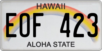 HI license plate EOF423
