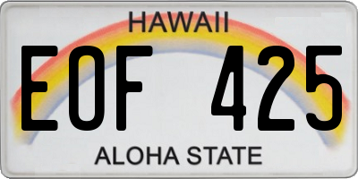 HI license plate EOF425