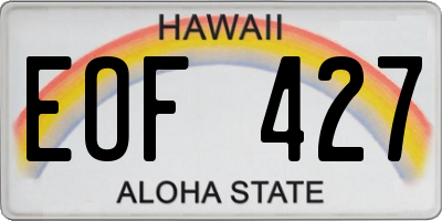 HI license plate EOF427