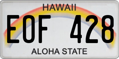 HI license plate EOF428