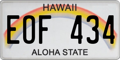 HI license plate EOF434