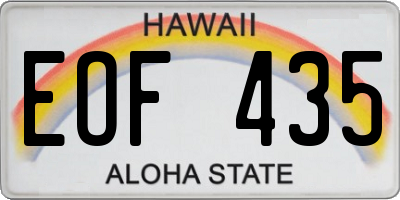 HI license plate EOF435