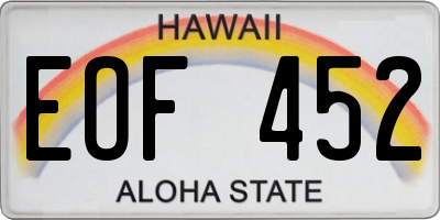 HI license plate EOF452