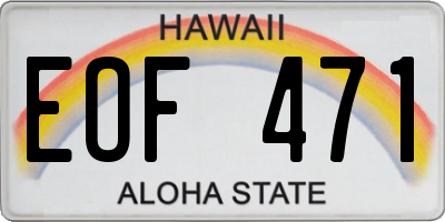 HI license plate EOF471